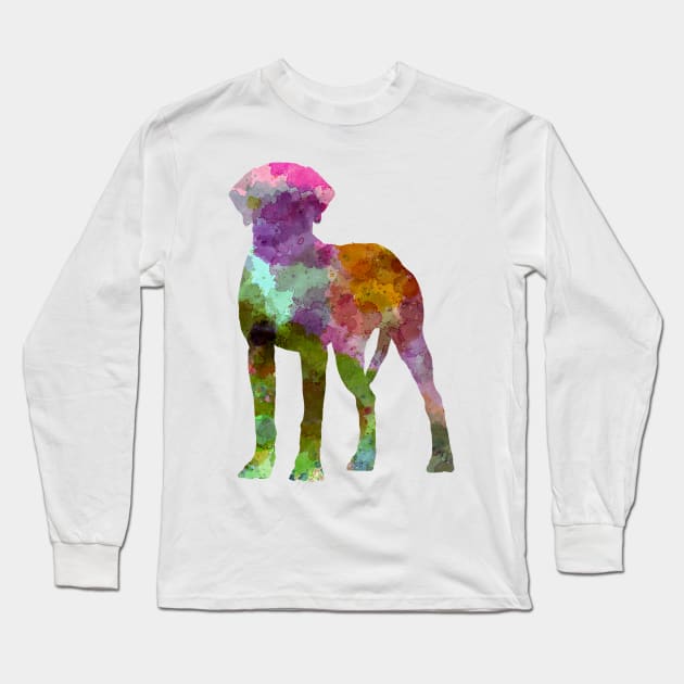 Rhodesian Ridgeback in watercolor Long Sleeve T-Shirt by PaulrommerArt